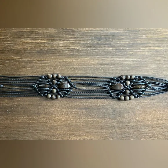 Elegant Beaded Macrame Boho Belt - Picture 3 of 5